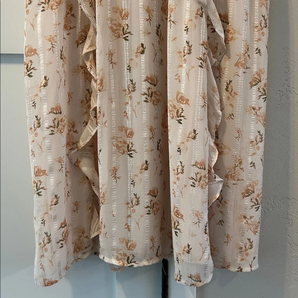 Storia Cream Floral Midi/Maxi Long Dress Bohemian Cottagecore Prairie XL